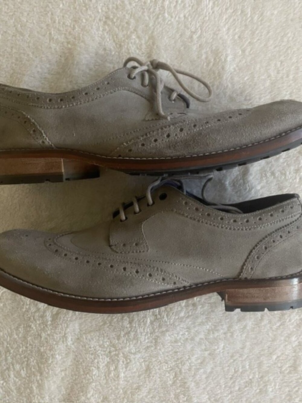Ted Baker London Cassiuss 4 Grey Suede Wingtip Oxfords Sz 9